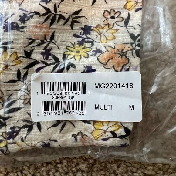 NWT MINKPINK Surrey Multicolor Floral Cotton Top M - Picture 5 of 6